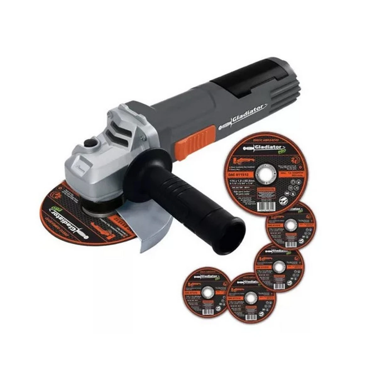 AMOLADORA ANGULAR GLADIATOR 115mm 800 W C/5 DISCO 