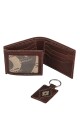 Set de billetera con guardapampa y llavero Marrón