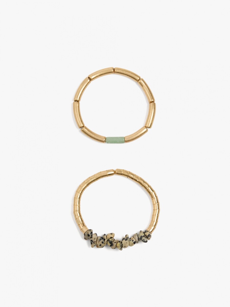 Set De Pulseras Elásticas Con Piedras multicolor