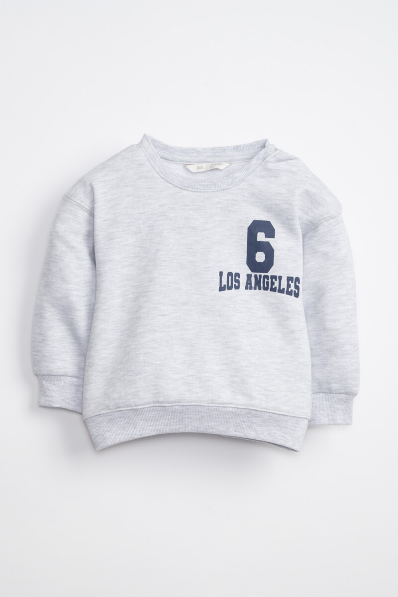 Buzo deportivo estampa Numero Gris