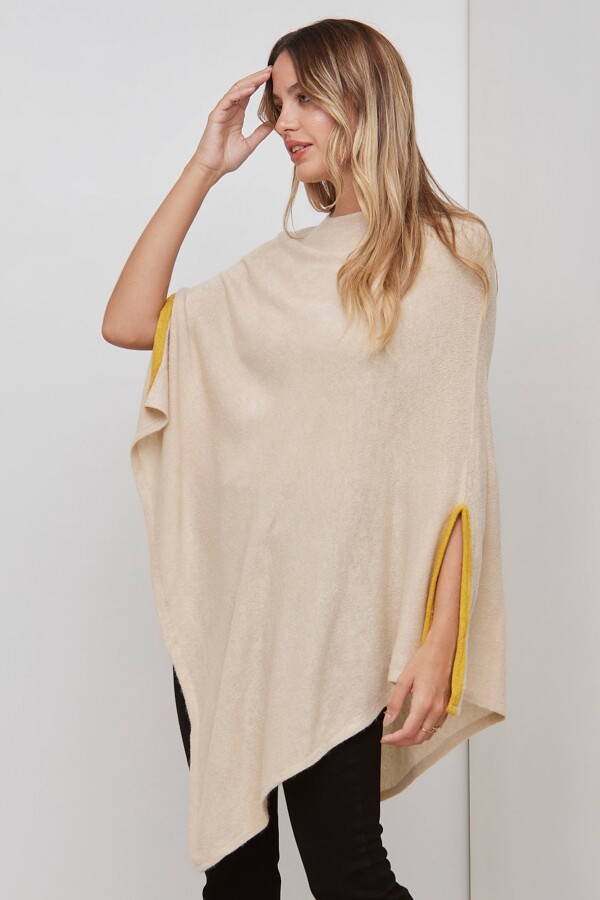 Poncho Ribete BEIGE