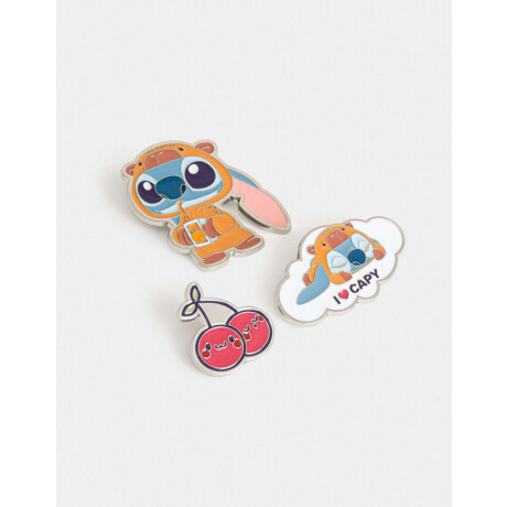 Set De Pines ''stitch Capybara'' Combinacion Multicolor