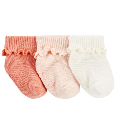 Pack X3 Pares de Medias Carters con Puños Festoneados ROSA