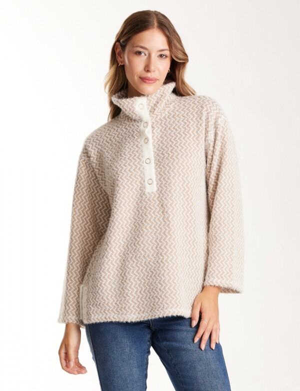 Buzo Zigzag Mohair BEIGE/MULTI