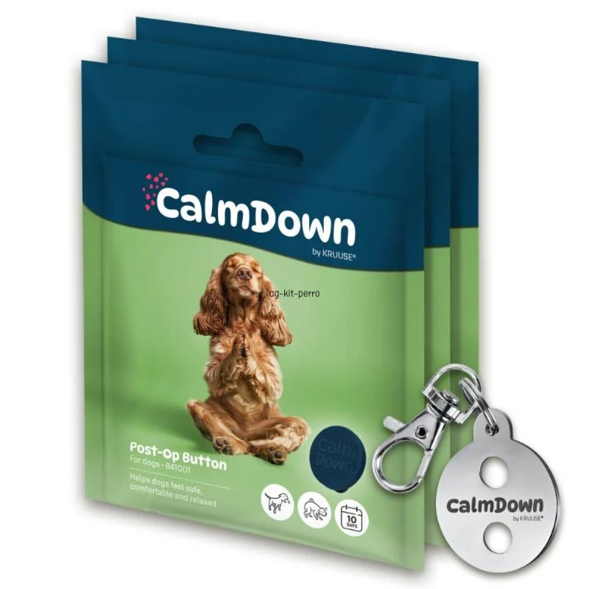 CalmDown Perro Tag Kit con 3 botones 