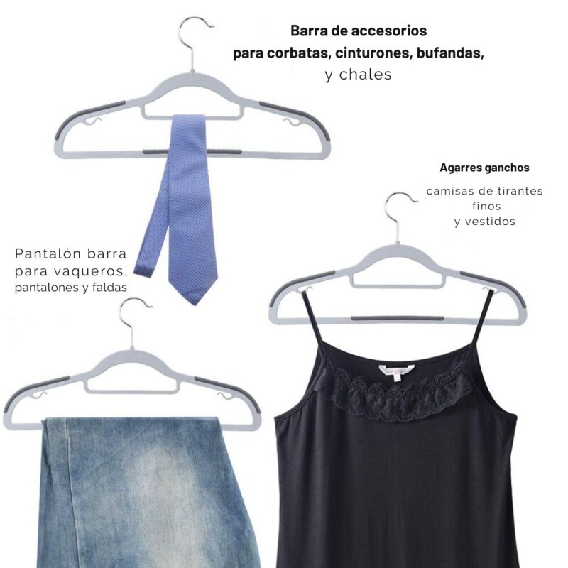 Percha Plástica X10 Antideslizante Colgar Ropa Pantalón Percha Plástica X10 Antideslizante Colgar Ropa Pantalón
