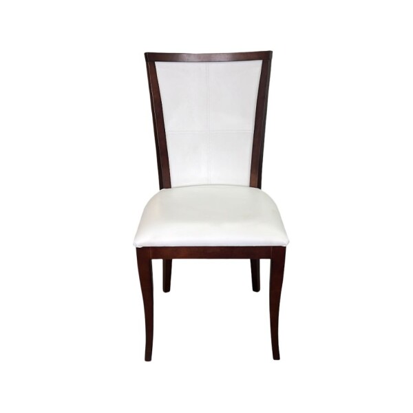 Silla en madera tapizada en tela sintetica blanca Silla en madera tapizada en tela sintetica blanca