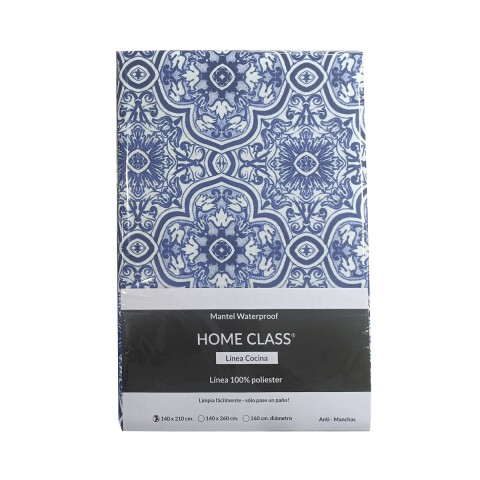 Mantel Redondo Waterproof Home Class 160 cm 3896 GEOMETRICO - AZUL