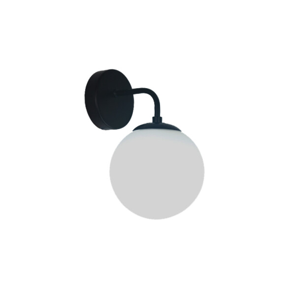 Lámpara de pared negro globo vidrio E27 Ø150 mm IX9290