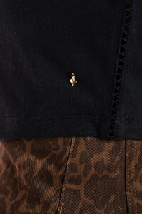 Musculosa Algodón Peinado Negro