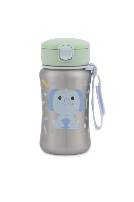 Botella de acero inoxidable con sorbito, diseño elefante Botella de acero inoxidable con sorbito, diseño elefante
