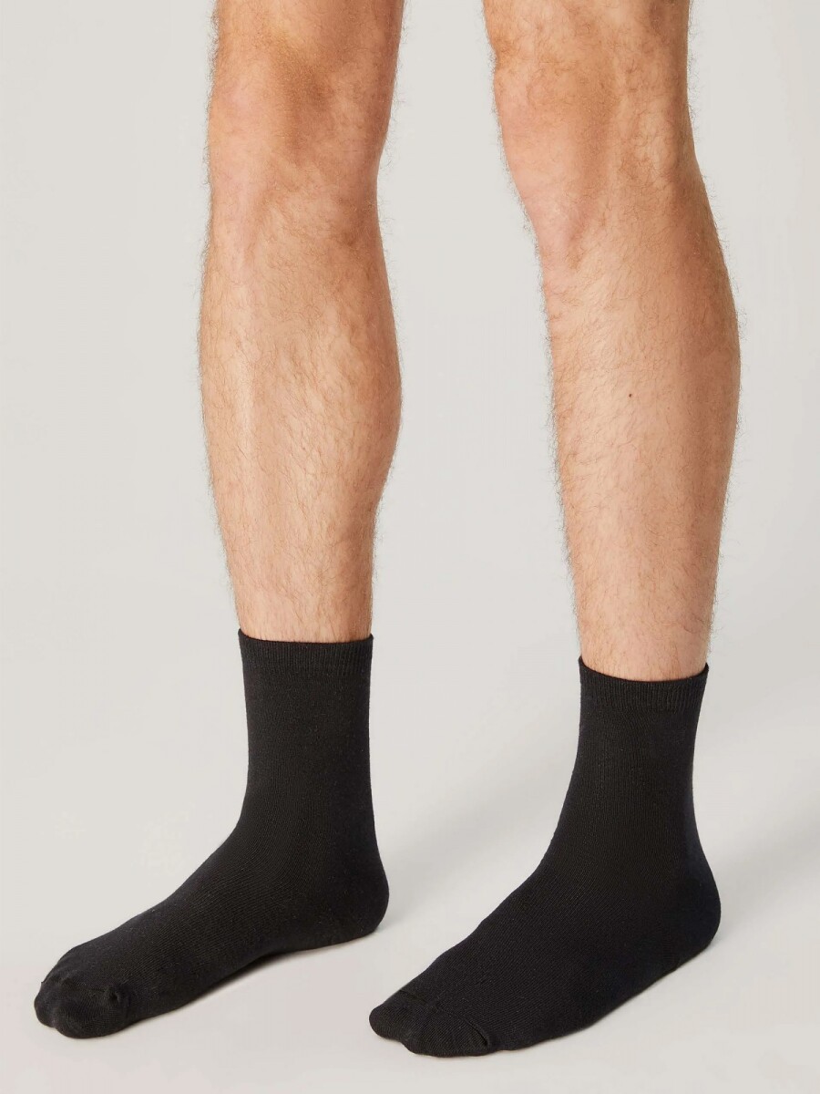 JUEGO DE 2 PARES DE CALCETINES LARGOS UNISEX - NEGRO 