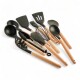 Set Utensilios Cocina Inicial Silicona Madera Plus Gourmet Negro