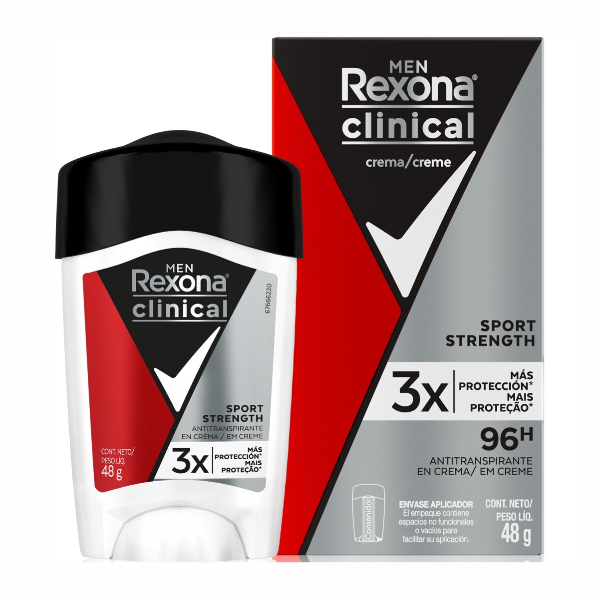 Desodorante Crema Rexona Clinical Men Sport 48 Grs. 