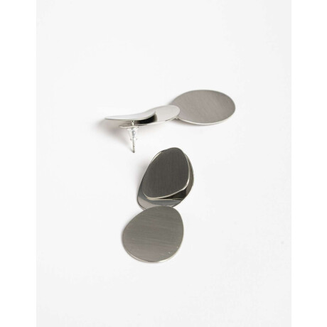 Aros Cortos Chapón Metal Plateado Rodio