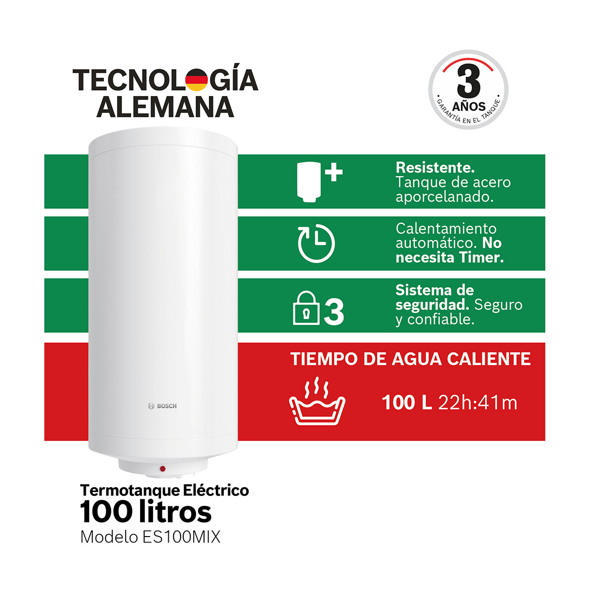 Termotanque eléctrico Bosch ES0100MIX 100 L 