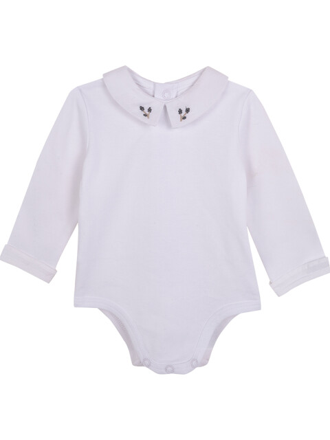 Body Manga Larga Lace Blanco Optico