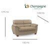 SOFA 2 CUERPOS MODELO ALIAS - 100 % EN CUERO - COLOR PERLA MATE SOFA 2 CUERPOS MODELO ALIAS - 100 % EN CUERO - COLOR PERLA MATE