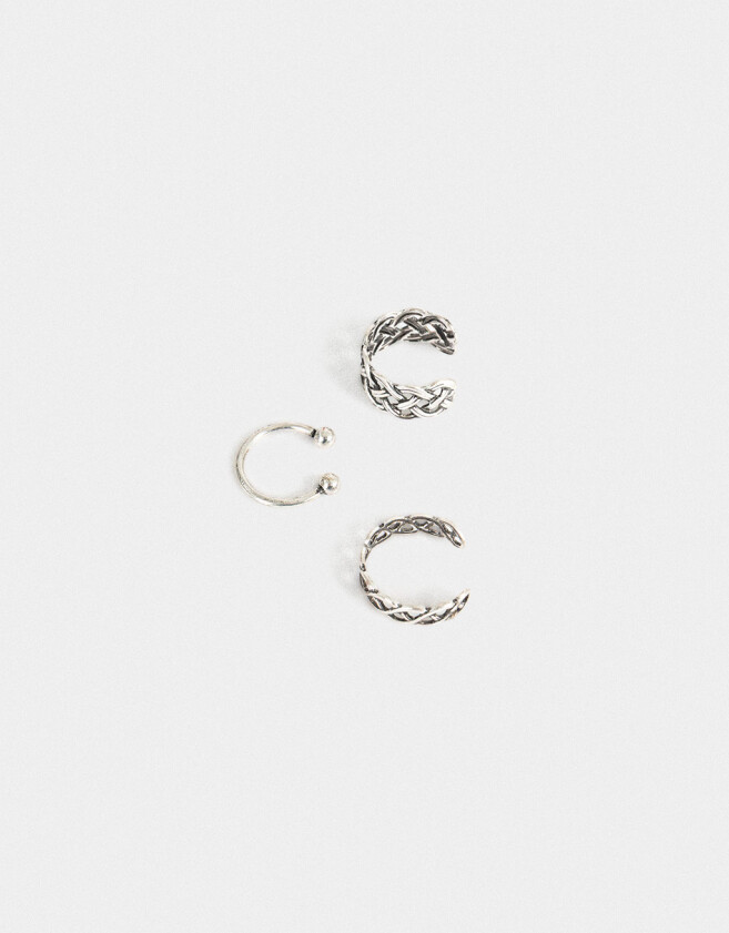 Bijou Cuff Set De Earcuffs Antique - Plateado Antique Silver