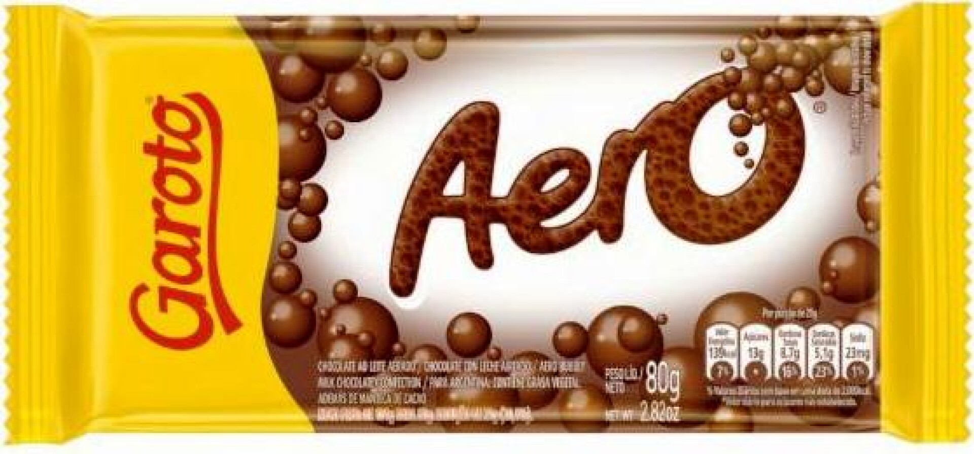 TABLETA GAROTO CHOCOLATE 80G AERO — El Clon