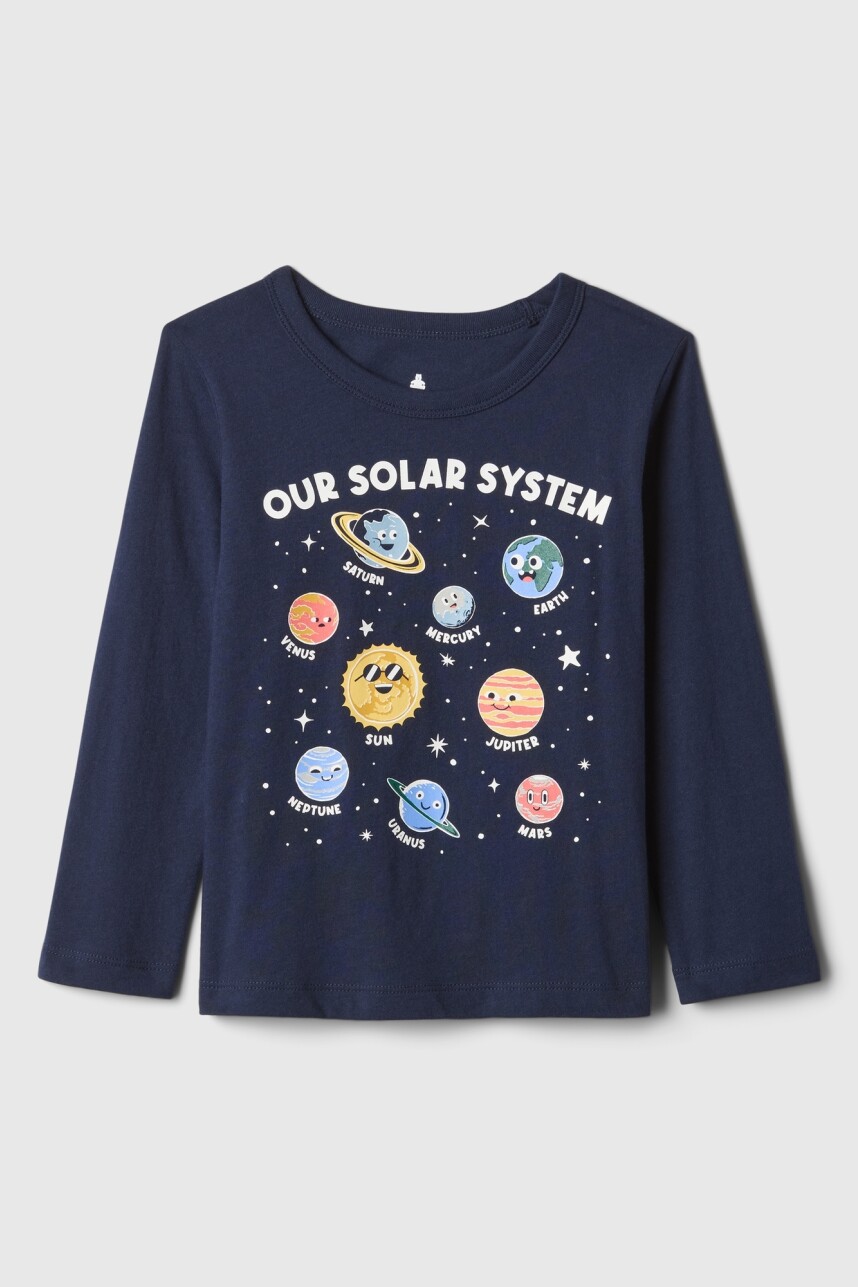 Remera Gráfico Manga Larga Toddler Niño Tapestry Navy
