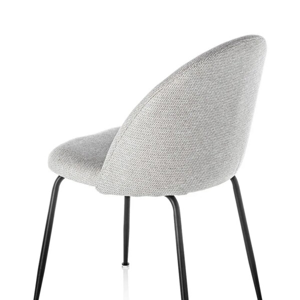 Silla Comedor X4 Combohome Cali Eames Acolchada Tela Premium Blanco 1
