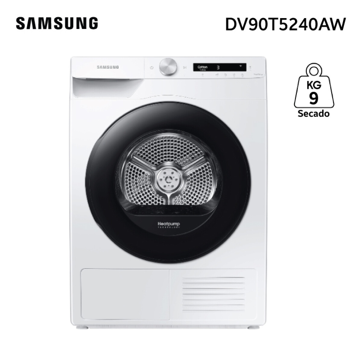 Secarropas carga frontal Samsung Blanco 9Kg DV90T5240AW 