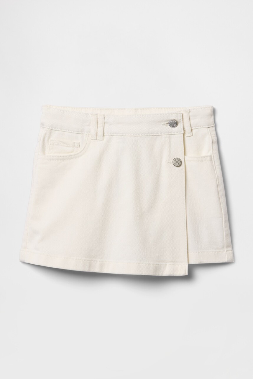 Pollera De Jean Niña New Off White