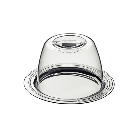 Plato de acero y tapa transparente para quesos -TRAMONTINA TF6472