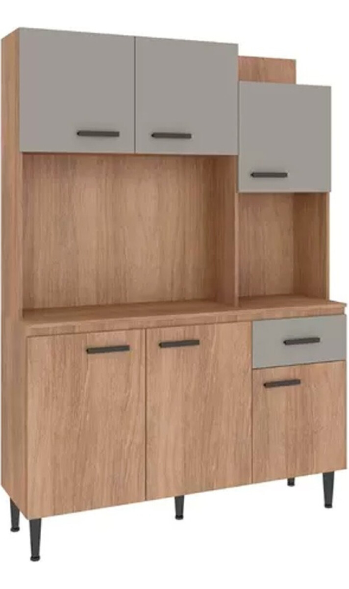 Mueble Cocina Grecia Bajo Mesada Kit Aéreo Alacena Aparador - Marrón 