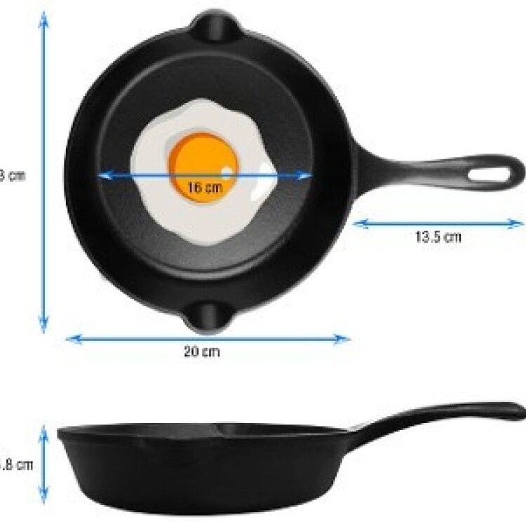 SARTEN VICTORIA HIERRO FUNDIDO 20CM NEGRO