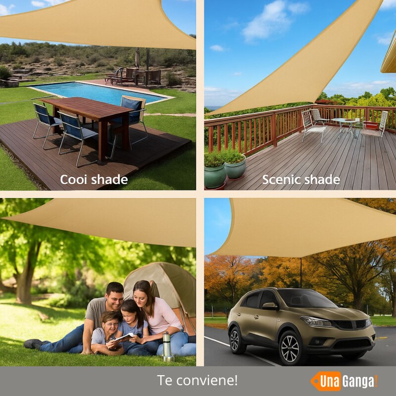 Toldo Impermeable Exterior Protección Uv Rectangular 3x4m BEIGE Toldo Impermeable Exterior Protección Uv Rectangular 3x4m BEIGE