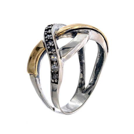 Anillo de Plata 925, Double y circonias Anillo de Plata 925, Double y circonias