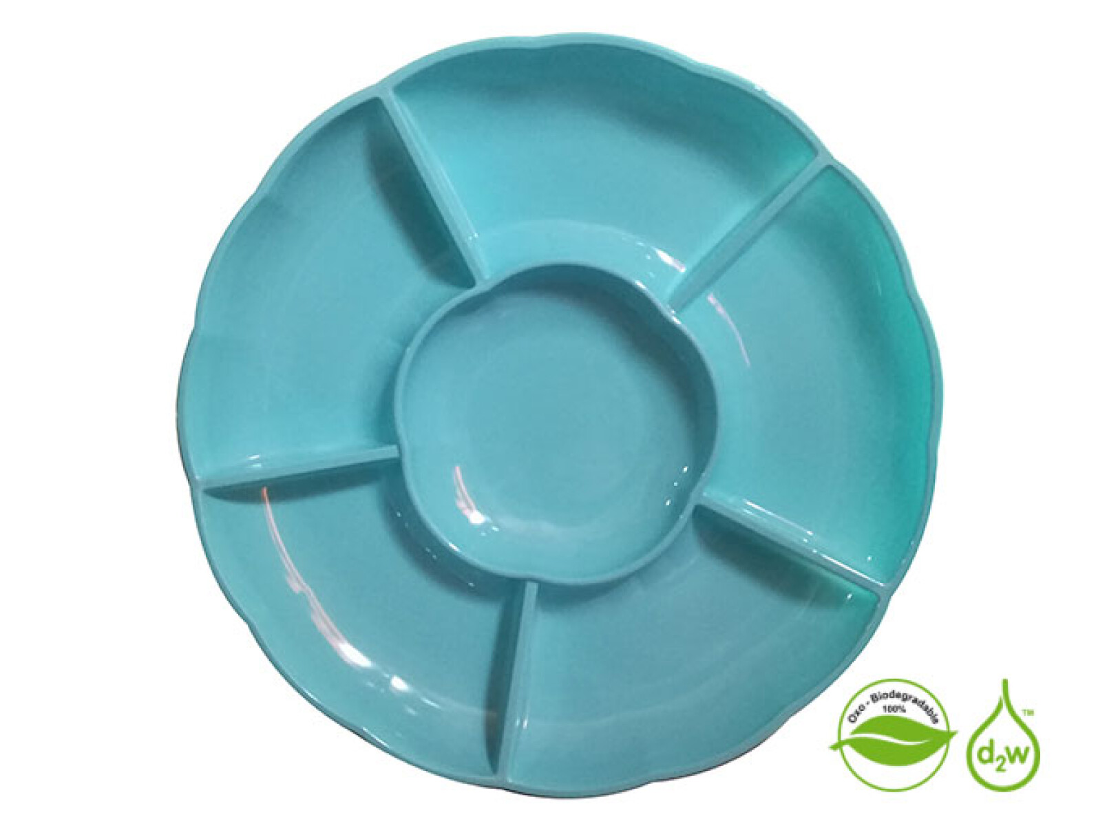 Bandeja Circular Biodegradable para Copetin x3 Un - Celeste 