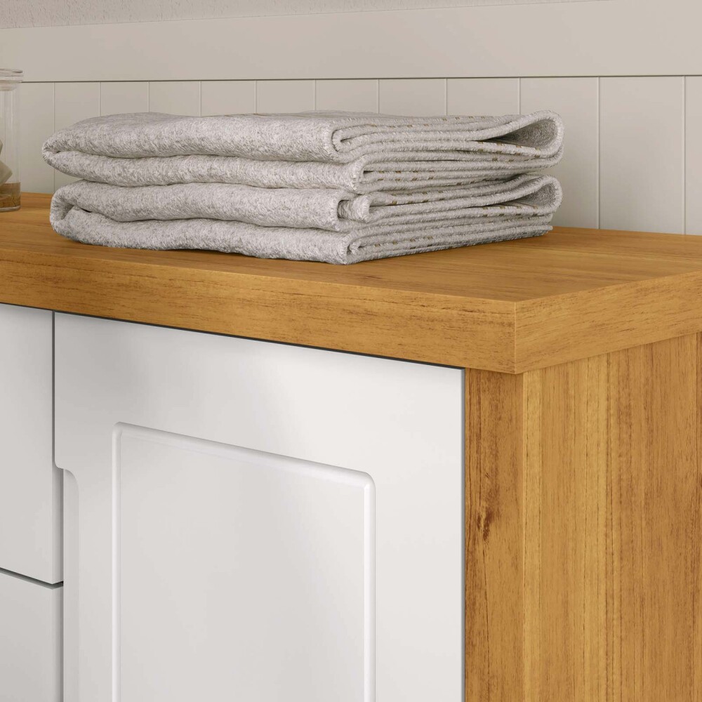 CÓMODA CAJONERA 4 CAJONES MDF-Y-MADERA BLANCO TUTTO