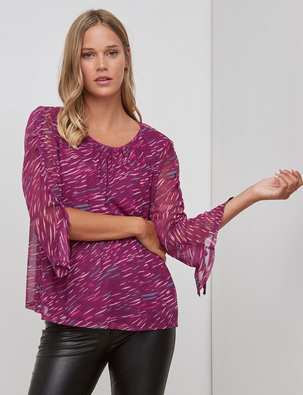 Blusa Tul Print VIOLETA/MULTI