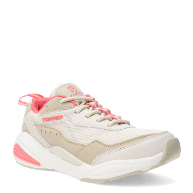 Championes Infantiles Topper NEO Beige - Rosado Coral