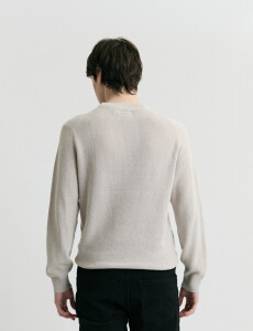 470986 SWEATER HARRINGTON LABEL Beige Melange