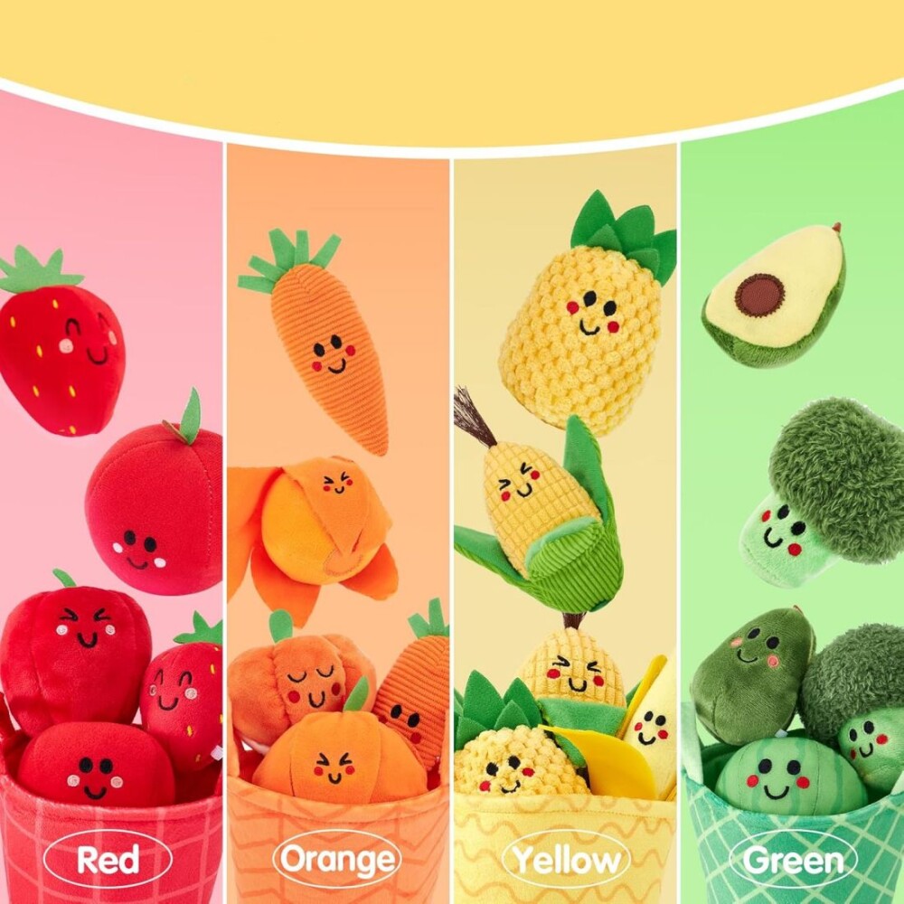 Pack de frutas y verduras en tela - conteo y colores Pack de frutas y verduras en tela - conteo y colores