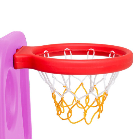 Tobogán Infantil + Hamaca + Aro Basket+ Pelota+ Pisos Rosado/Violeta