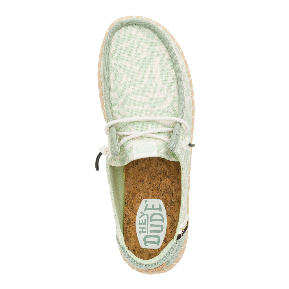 Wendy Espadrille Retro Palm - Mujer Celadon Green/White