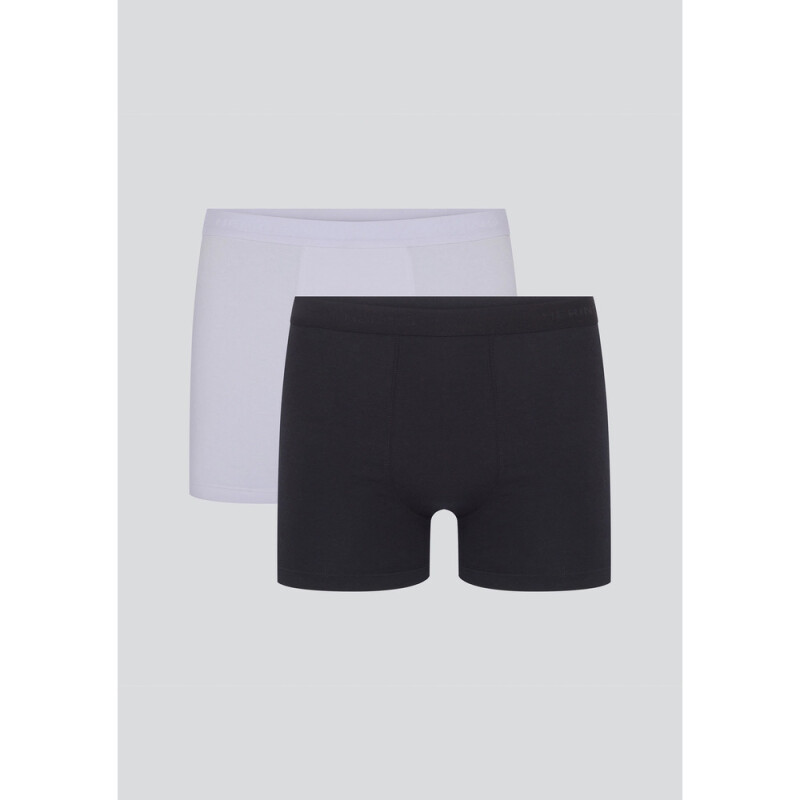 KIT COM 2 CUECAS BOXER BRANCO/PRETO