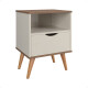 Mesa De Luz Dormitorio Nórdica 1 Cajón Grecia Beige