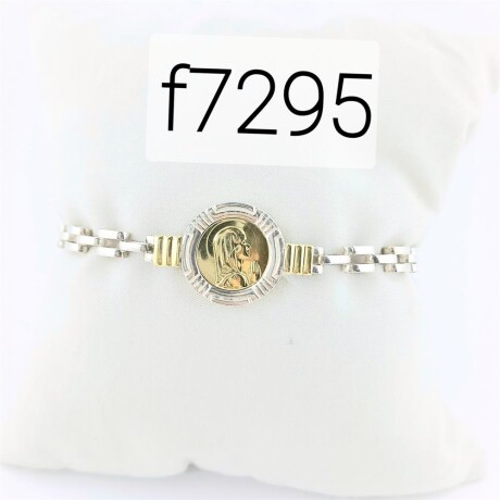 Pulsera de plata 925 con double de oro 18k. Virgen niña. Pulsera de plata 925 con double de oro 18k. Virgen niña.
