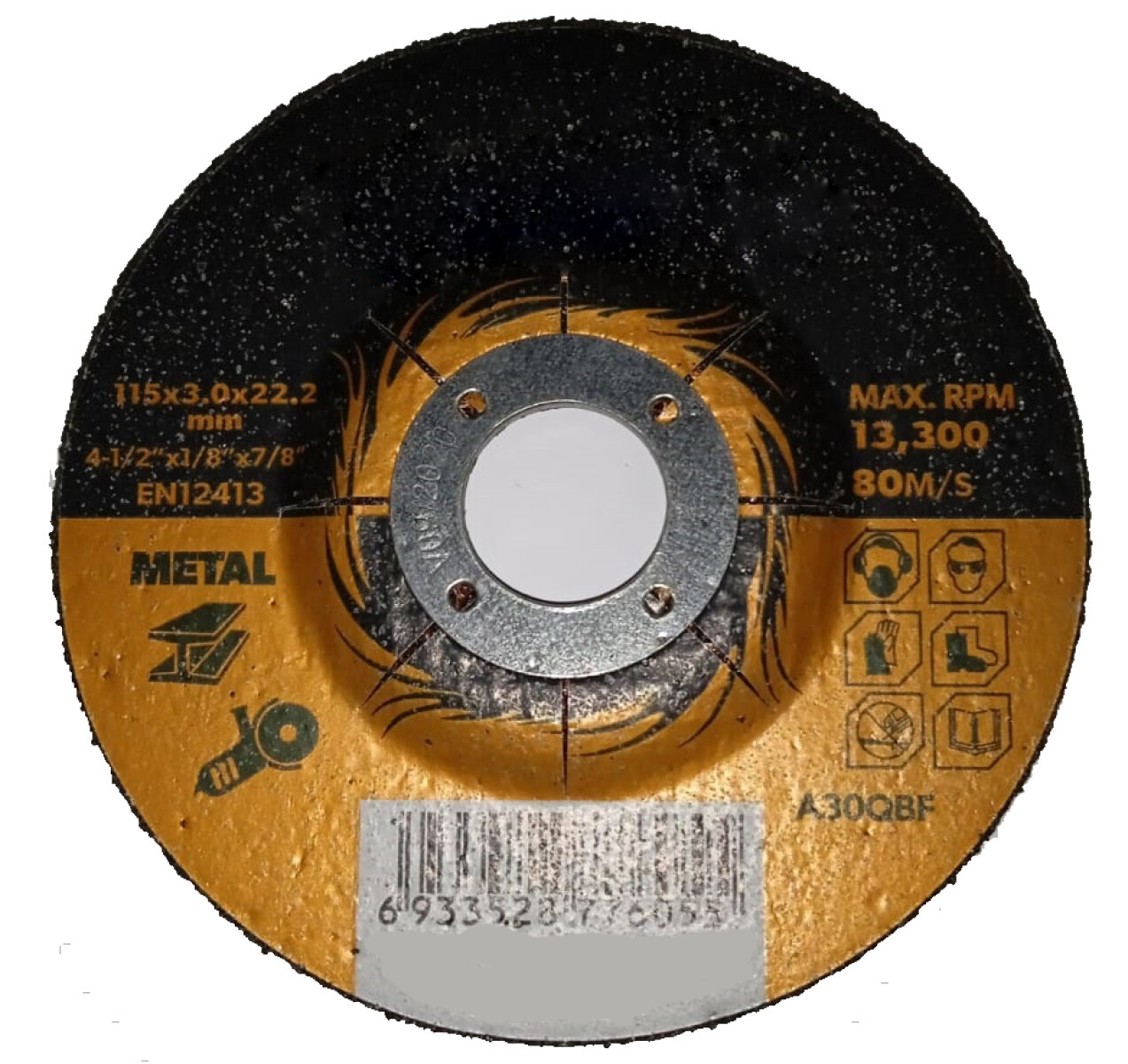 TOLSEN DISCO CORTE METAL CENTRO DEPRIMID 115mmX3. 