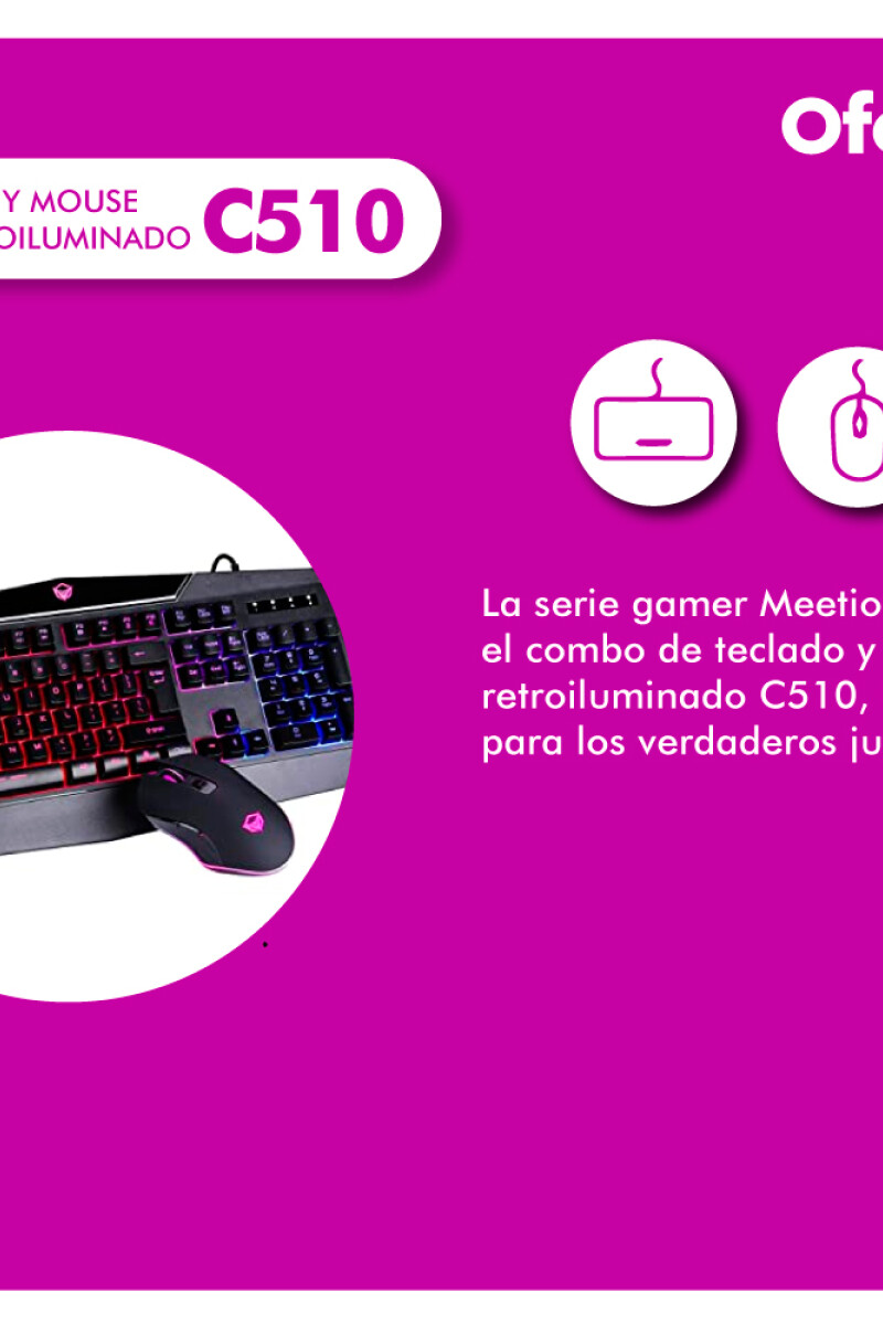 Combo Gamer Tecladoy Mouse Con Luces Retroiluminado Meetion C510 Combo Gamer Tecladoy Mouse Con Luces Retroiluminado Meetion C510
