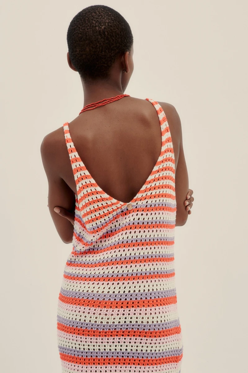 STRIPED KNIT DRESS Cadaques Bubblegum