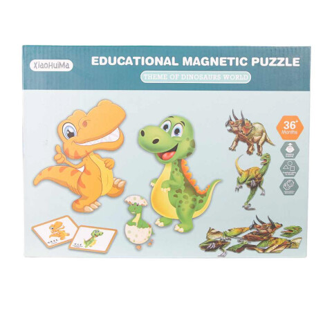 Puzzle DYI Magnetico Didactico Educativo Dinosaurios 30*22cm Unica