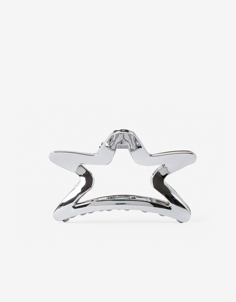 Broche Playa Broche Acrílico Estrella - Plateado Rodio