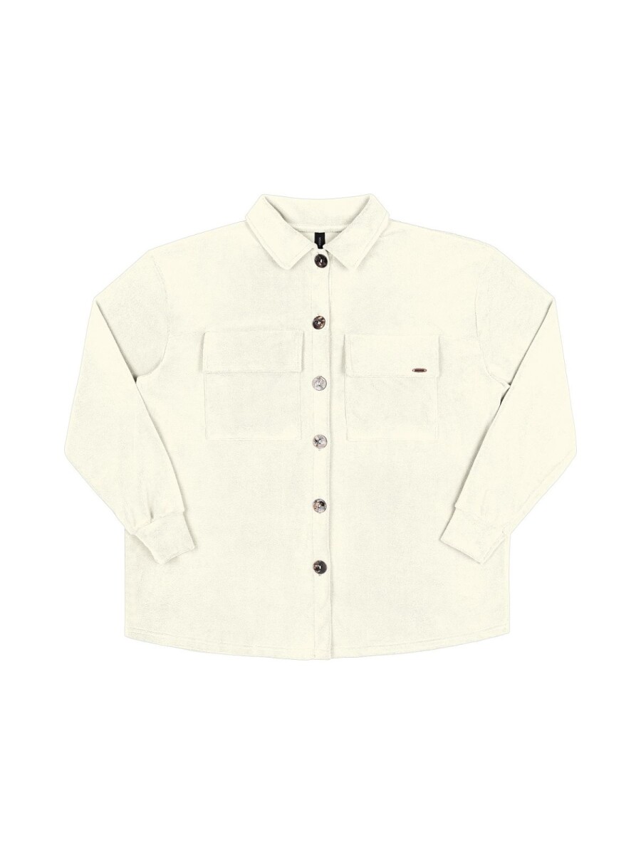 Camisa Oversize Terciopelo - Off White 
